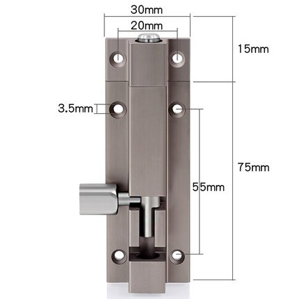 stainless steel picks sliding window door lock bolt lock barrel home door security hardware screw and screw closure: 9cm