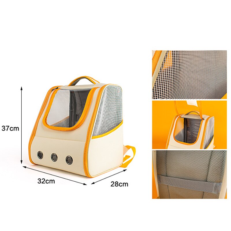 Cat Carrier Bag Outdoor Pet Shoulder Bag Carriers Backpack Breathable Portable Travel Transparent Bag For Small Dogs Cats: A4