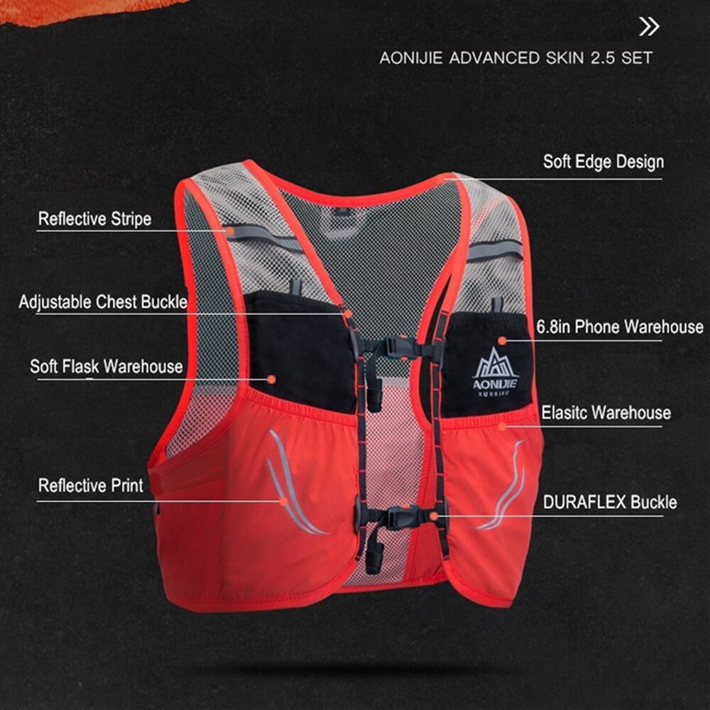 AONIJIE-Chaleco de hidratación ligero C932, bolsa para deportes al aire libre, senderismo, Maratón, 350ml