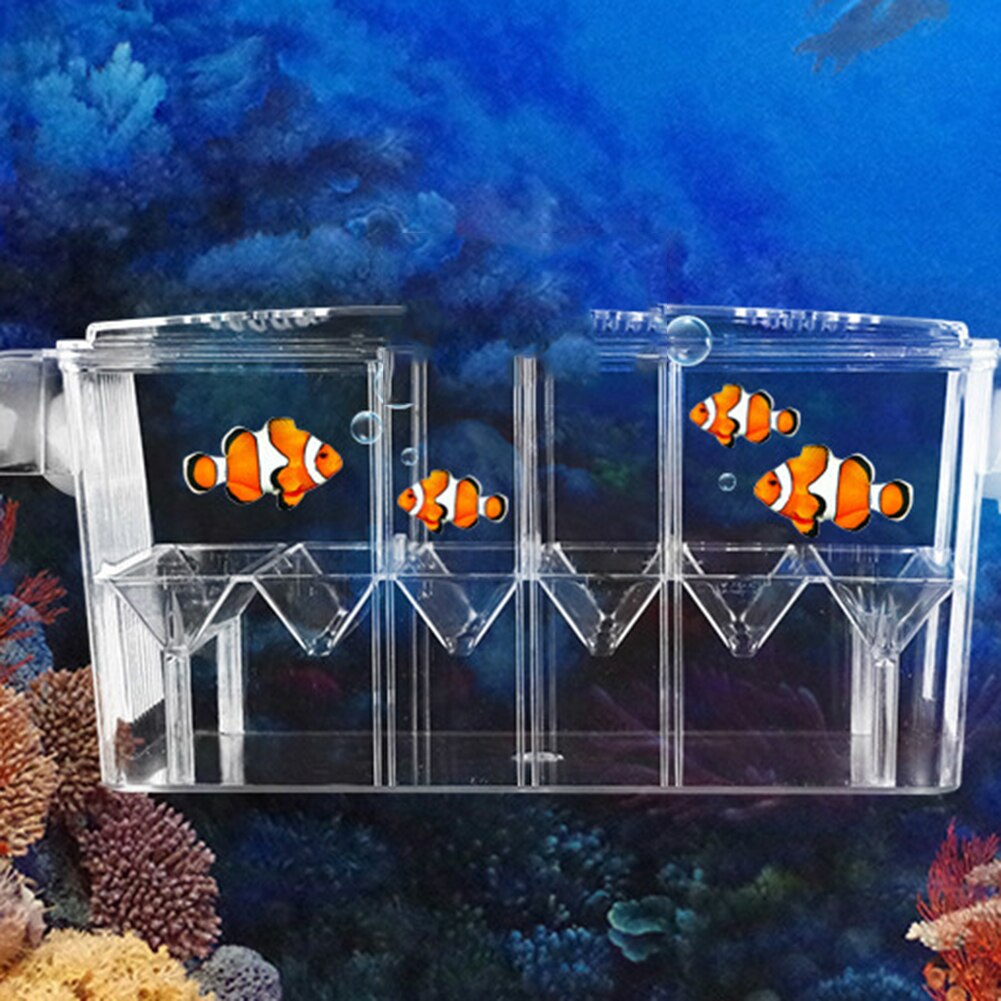 Caja de incubación de peces autofotante, incubadora de cría de acuario de alta transparencia, caja de aislamiento, tanque de peces multifunción de doble capa