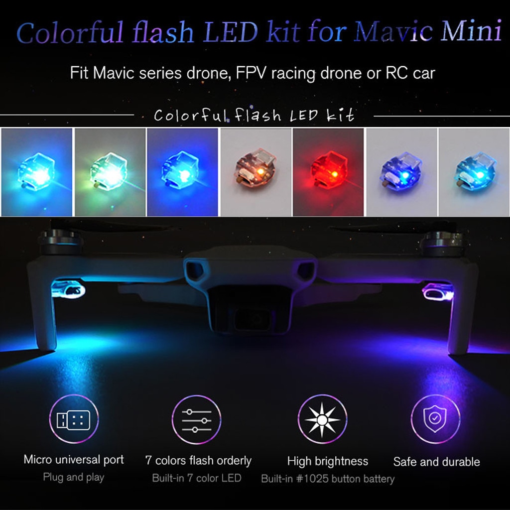 Kleurrijke Knipperende Led Light Night Navigatie Licht Zeven Kleur Lamp Voor Dji Mavic Mini/Mavic 2 Pro Zoom Drone accessoires 505 #2