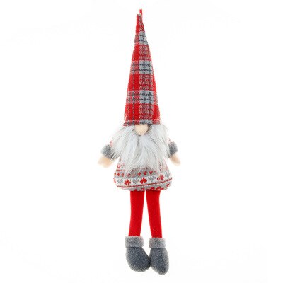 5 stk sød juledekoration sidder langt ben uden ansigt alf dukke dekorationer til hjemmet år til børn jul legetøj: D -1 stk