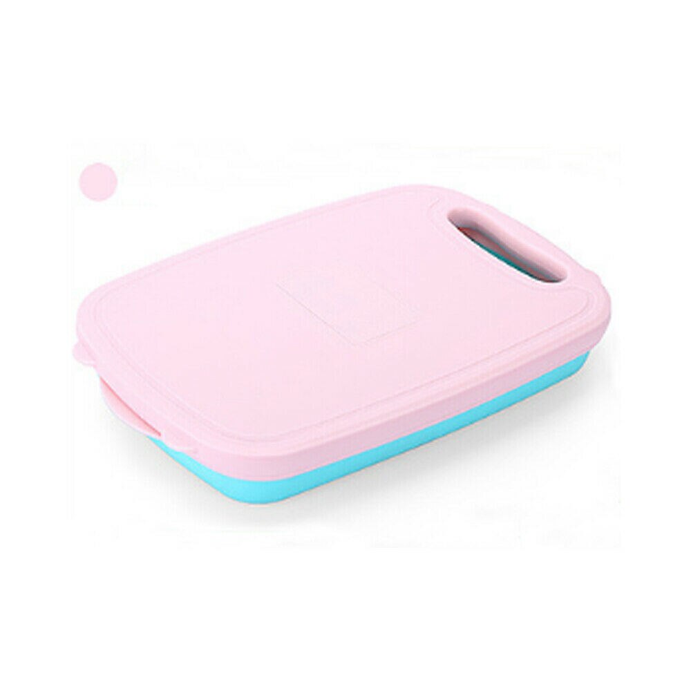 9 In 1 Kitchen Chopping Board Folding Drain Basket Multi-Function Sink Cutting Board Security: Pink