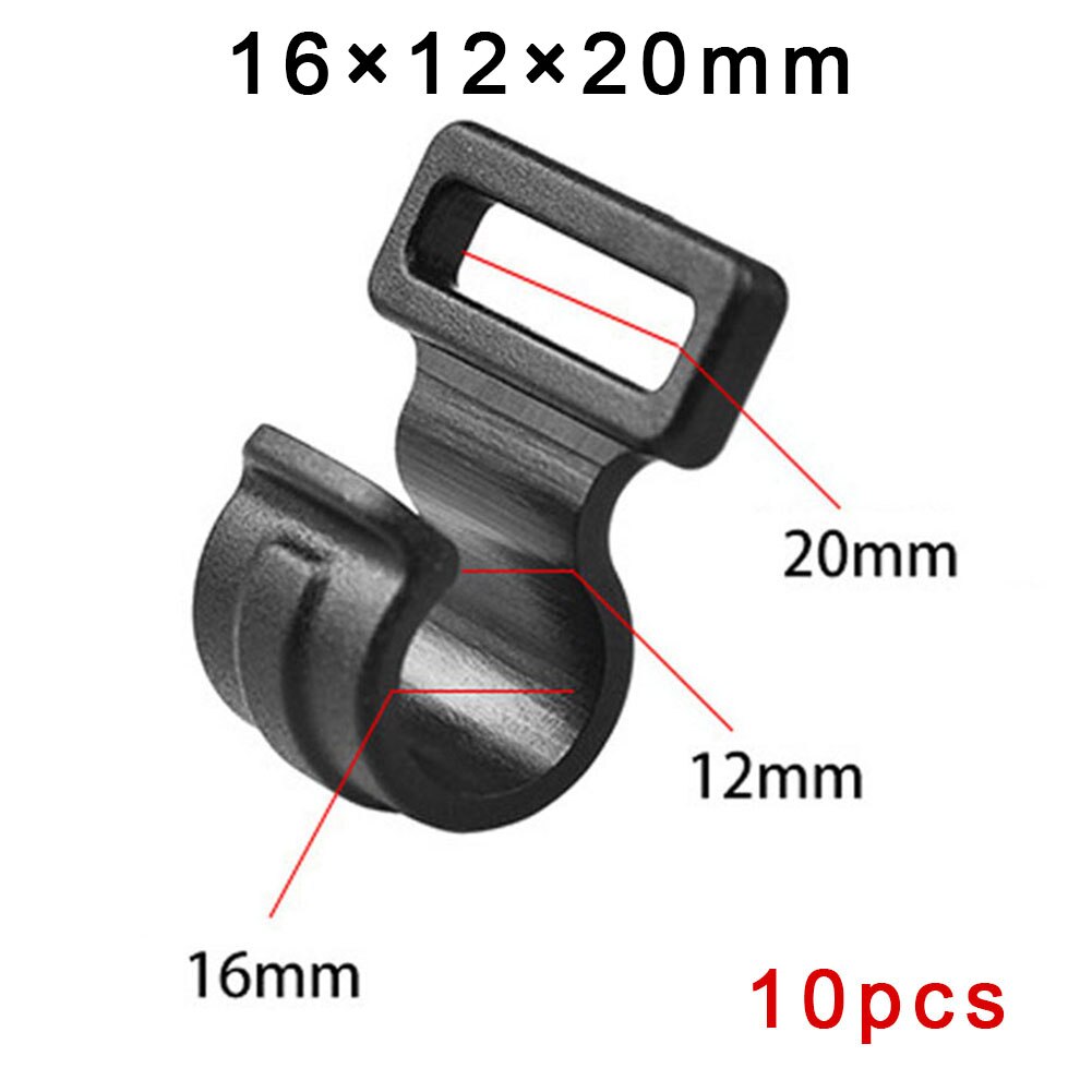 10 st 20mm tältkrokar camping husvagn förtält tältstång plast inner c clips s/m/l bärbar tältstång fäst krok: 16 20 12mm