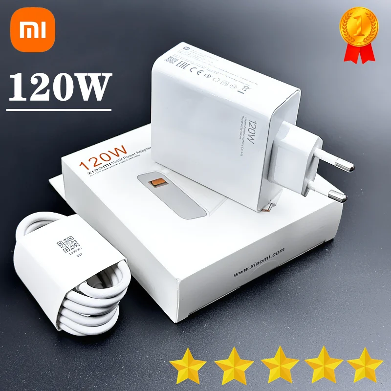 Xiaomi-Original EU Schnellladegerät 120 W Xiaomi 14 Ultra Ladegerät, Mi 14, Redmi Note 14, 13, 12 Pro Plus, 5G, Mi 13, 13T, 6A Kabel