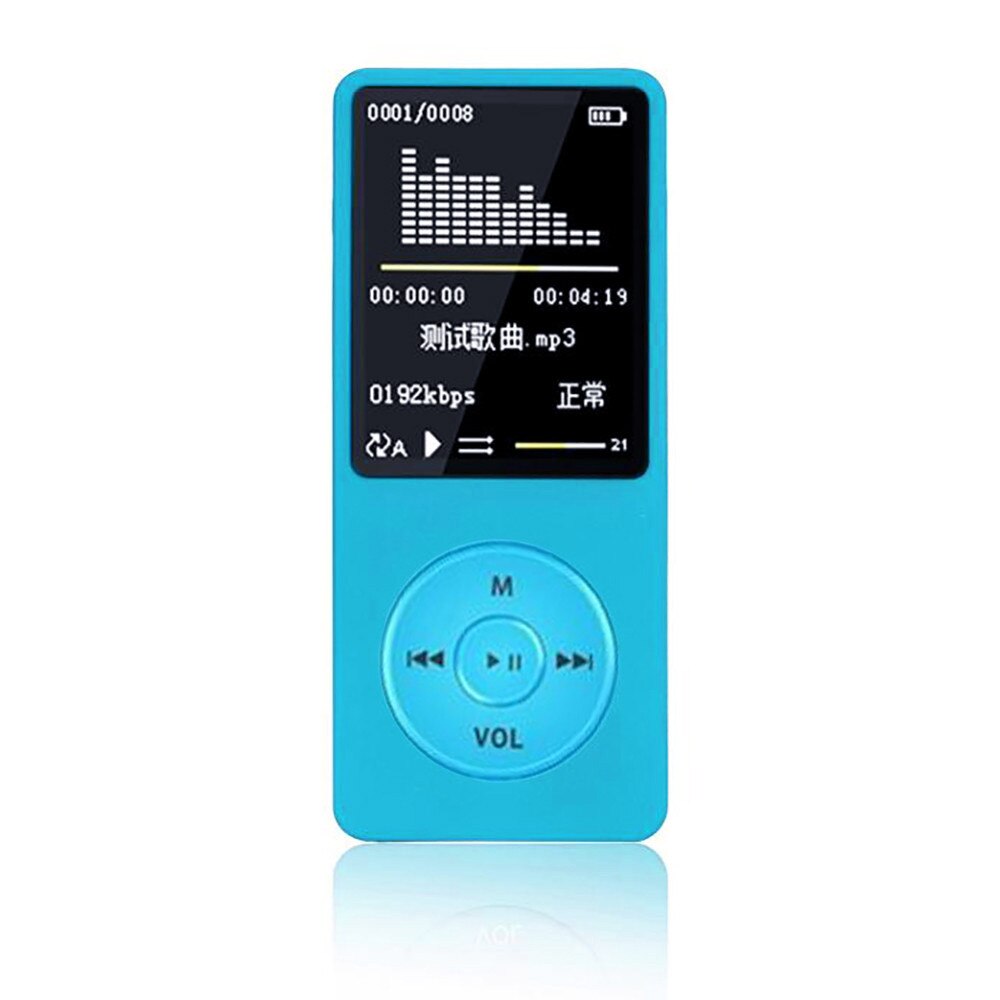 70 Hours Playback MP3 MP4 player Lossless Music Player FM Recorder TF Card Up to 128GB Music Players Built In Microphone J80: Blue