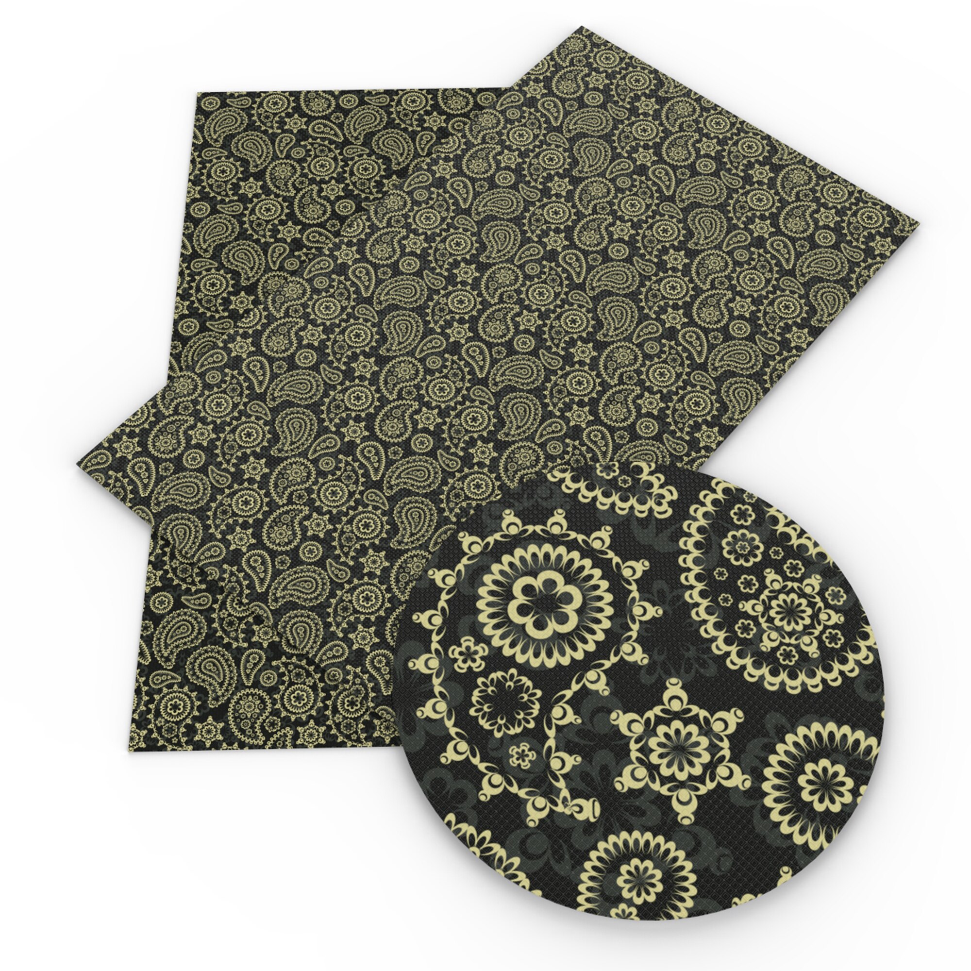 Tela de piel sintética con estampado geométrico, hoja de tela de polipiel de vinilo, ropa para pendientes DIY, lazos, textil para el hogar, 20x33cm, 1Yc14454: 1121521