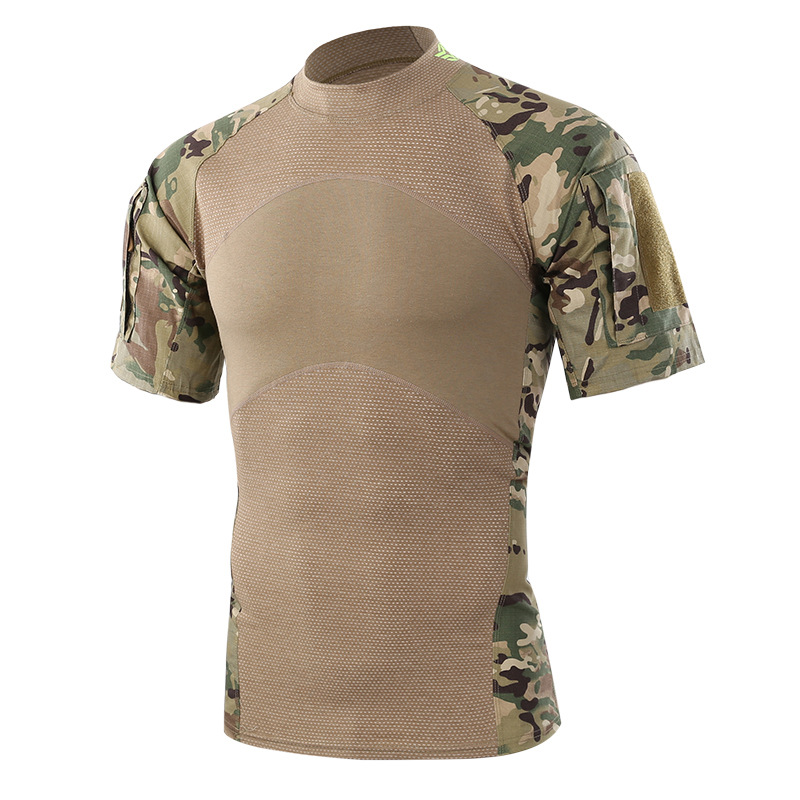 Udendørs sommer #39 camouflage vandre-t-shirt sportsbund åndbar hurtigtørrende komfortabel størrelse m -2xl camo vandretop