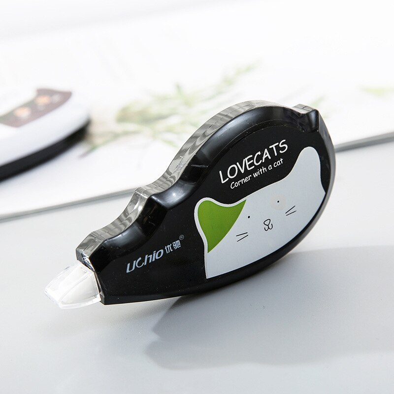 1 pc losowy koreańnarty styl czarny biały kot przezroczyste biurowe korektor taśma korekcyjna wałek białe naklejki dla dzieci szkoły dostaw