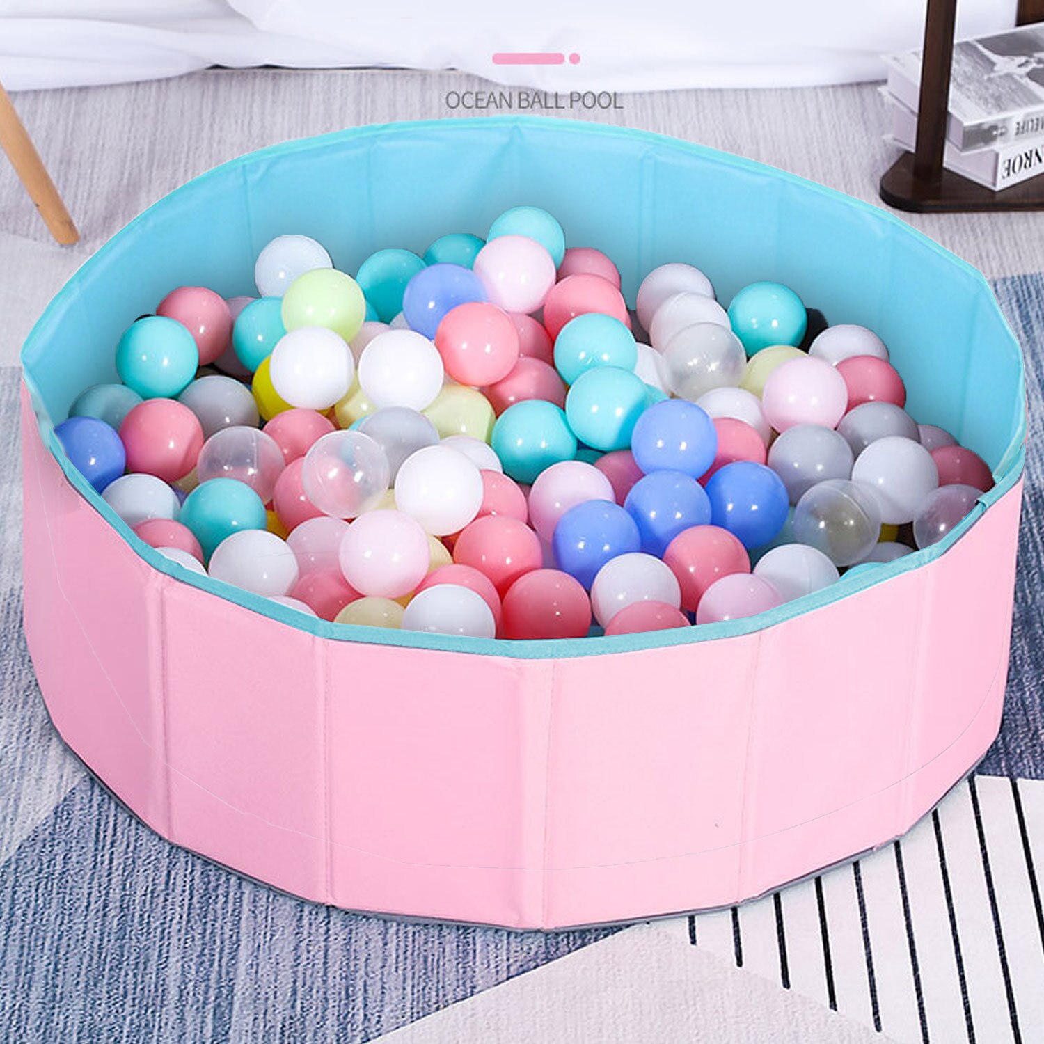 Kids Ball Pool Foldable Ocean Ball Pit Pool Playpen Play Tent Playground for Boys Girls Indoor Outdoor Playing 80x26cm