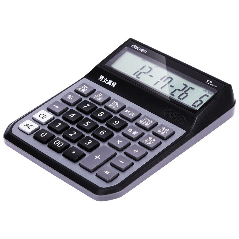 Calculadora de voz Deli 1555/1556, calculadora de inclinación masculina y femenina, ordenador multifunción, 1 unidad