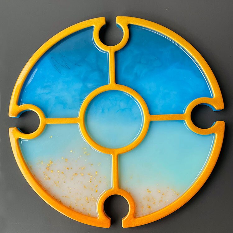 DIY Epoxy Resin Mold Outdoor Portable Folding Table Red Wine Glass Wine Table Beach Dinner Plate Silicone Mold