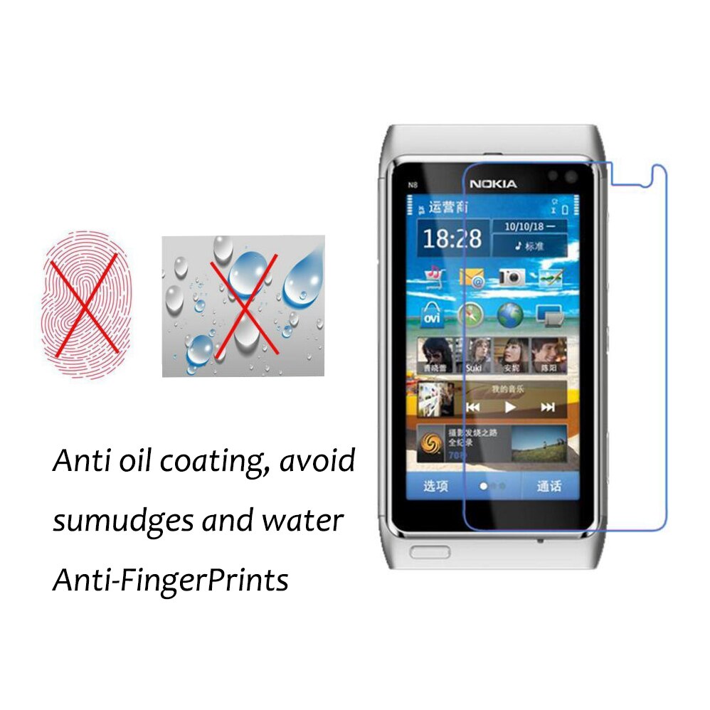 3PCS 0.15mm Nano Anti-shock PET Guard Film For Nokia N8 N8-00 Phone Screen Protector HD Clear Anti-Scratch Water-proof Film