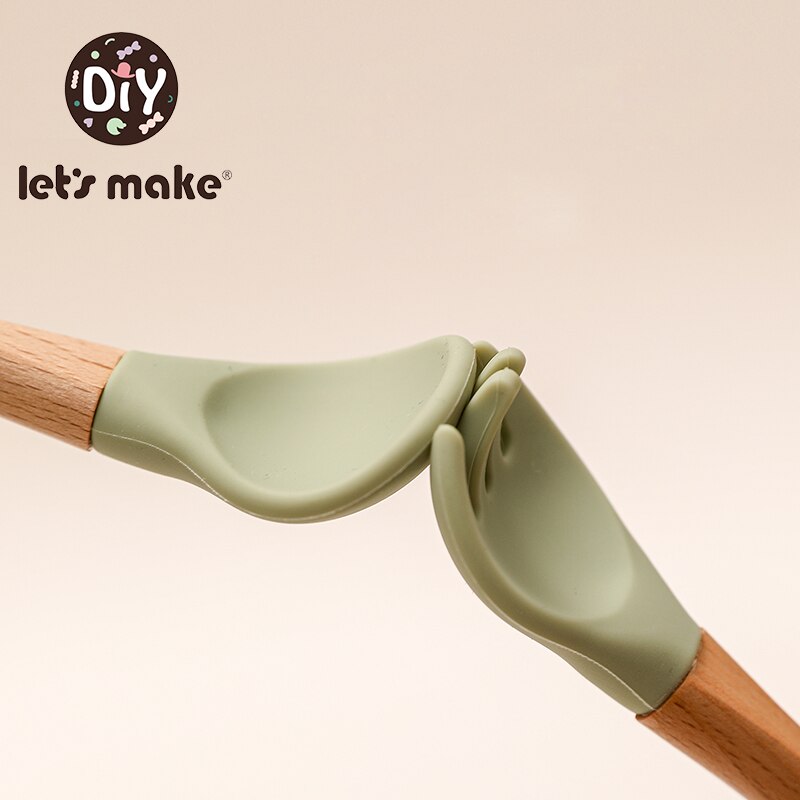 let's make Baby Spoon Set Free Silicone Self Feeding Baby Weaning Spoon Safe Feeding Set Utensils Infant For Kids Ages 5 Months+