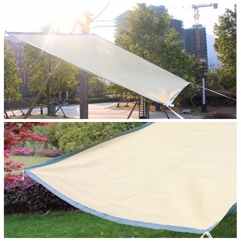 6 Pin Beige Sunshade Net Anti-UV 80% Garden Plants Awning Shading Outdoor Succulent Cover Pergola Net Balcony Cooling Net