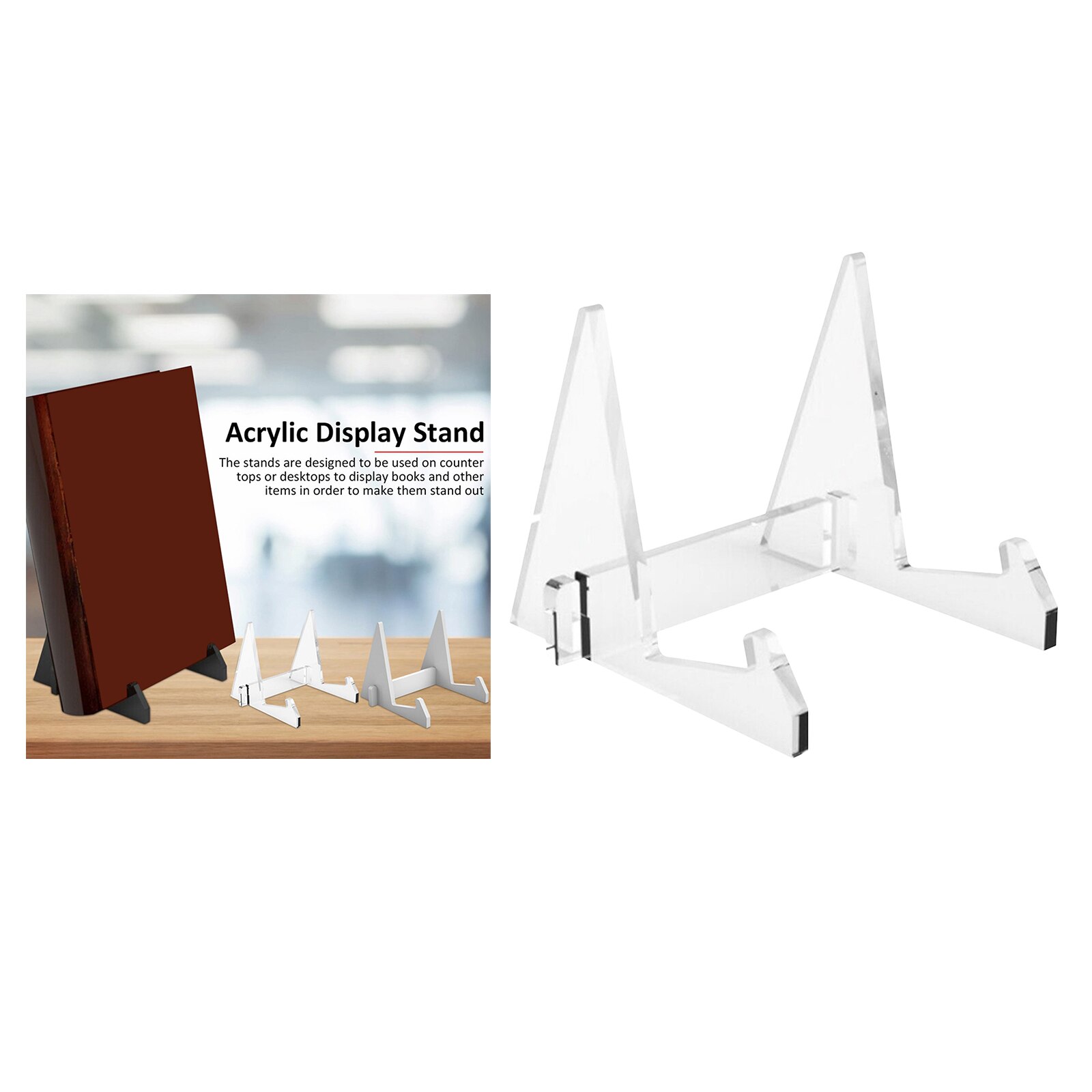 Acrylic Lazy Bookstand Photo Frame Cookbook Recipe Holder for Kitchen Countertops: clear