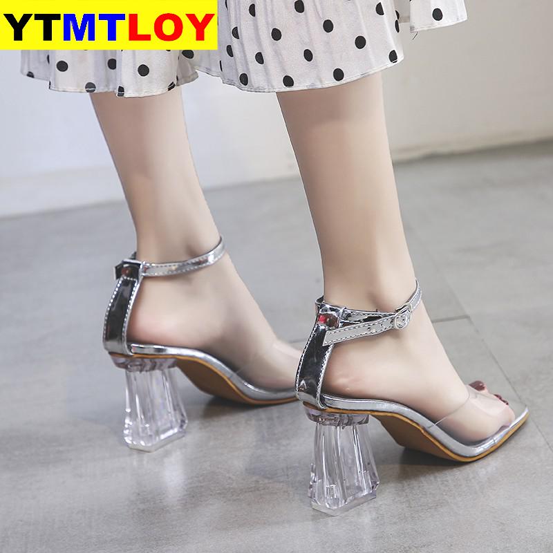 Dames sandalen schoenen open tenen transparante sandalen met hoge hak dames midden-oosten explosie l sandalen doorzichtige schoenen