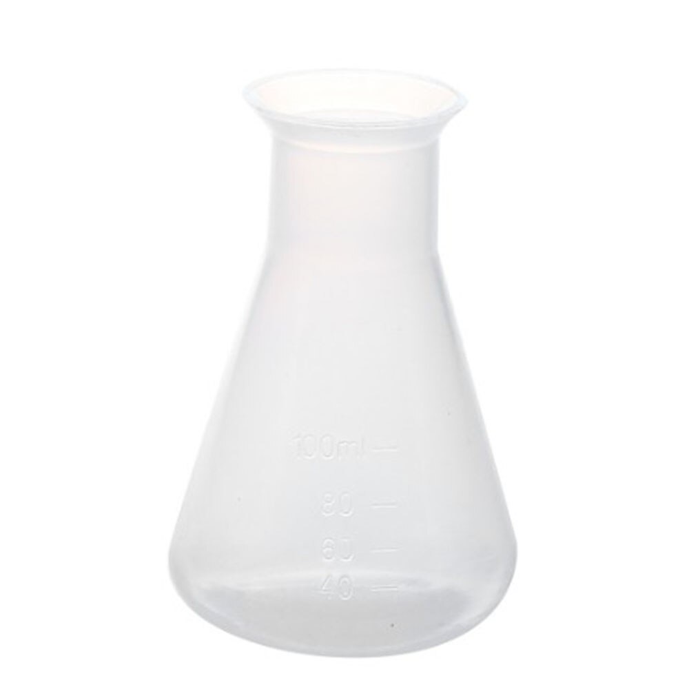 2pcs/lot 50-1000ml Clear White Plastic Laboratory Chemical Conical Flask Storage Bottle