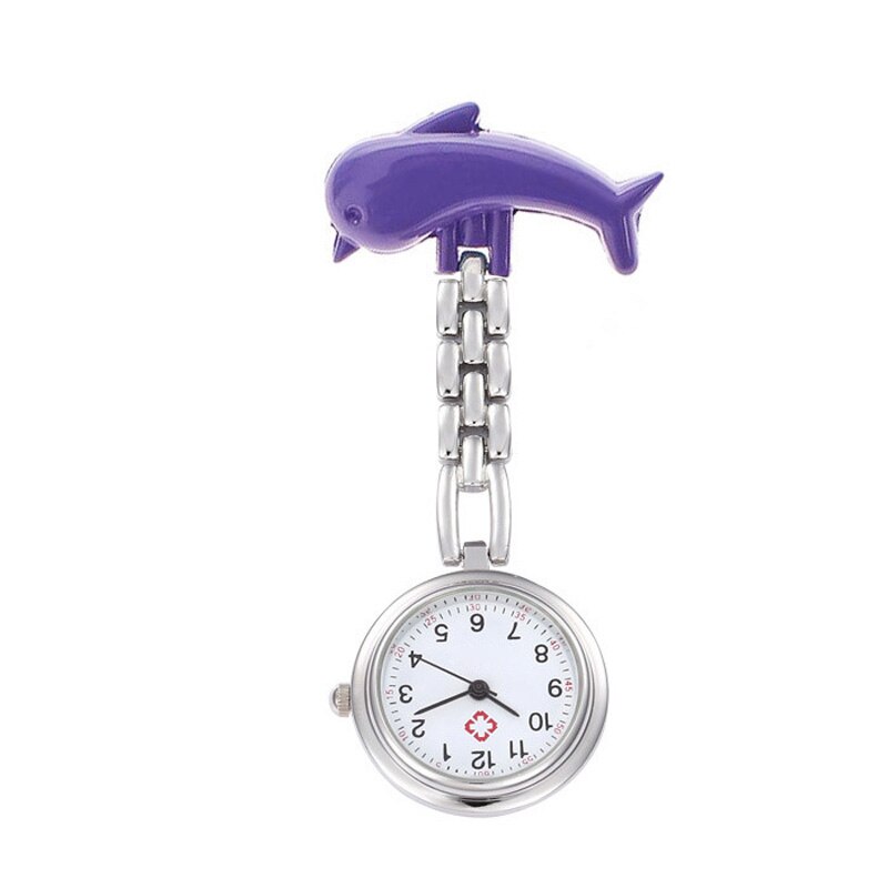 Neue Kommen frauen Delfine Quarz Krankenschwestern Uhr Legierung Taschenuhr Smiley Krankenschwester Tabelle Uhren ~ LXH