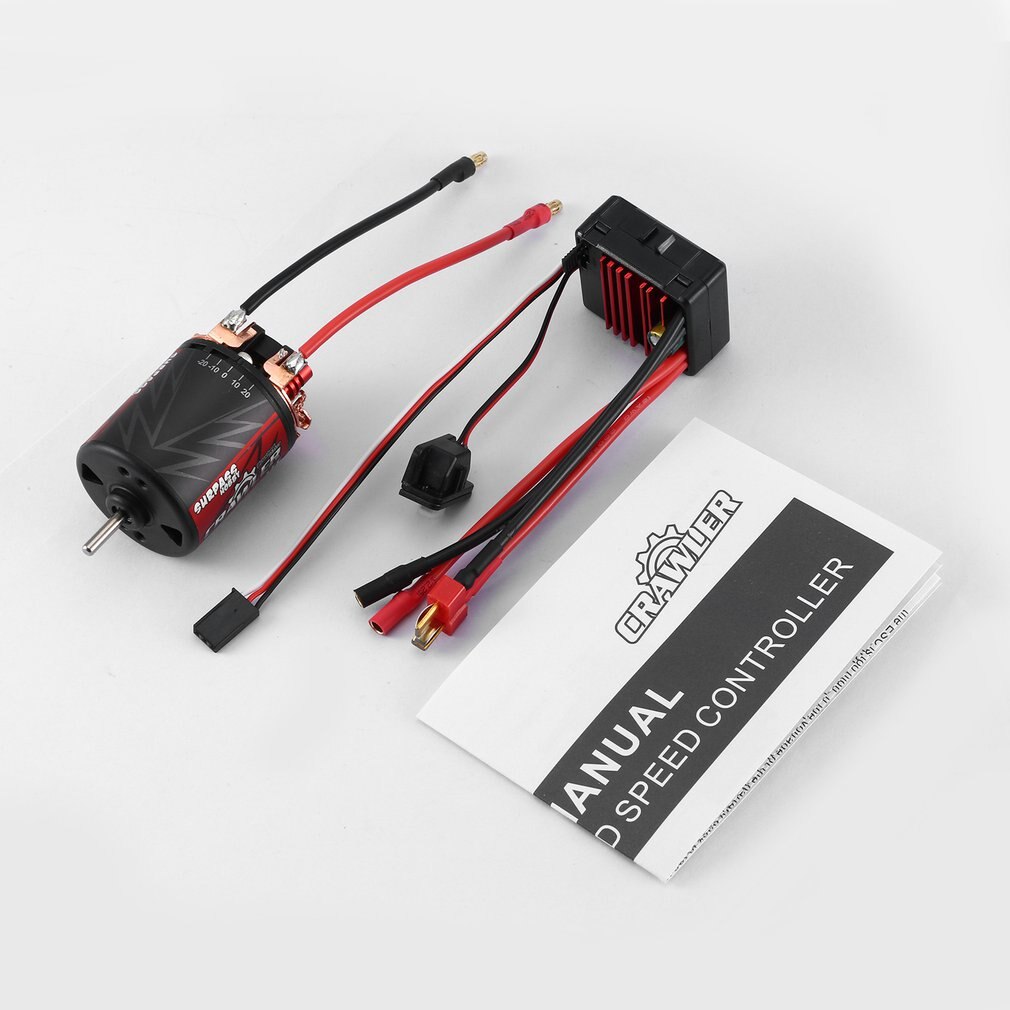 SURPASSHOBBY 5-Slot 540 11T/13T/16T/20T Brushed Motor Speed Controller 60A/320A ESC Combo Set For 1/10 RC Crawler Brushed Car: Default Title