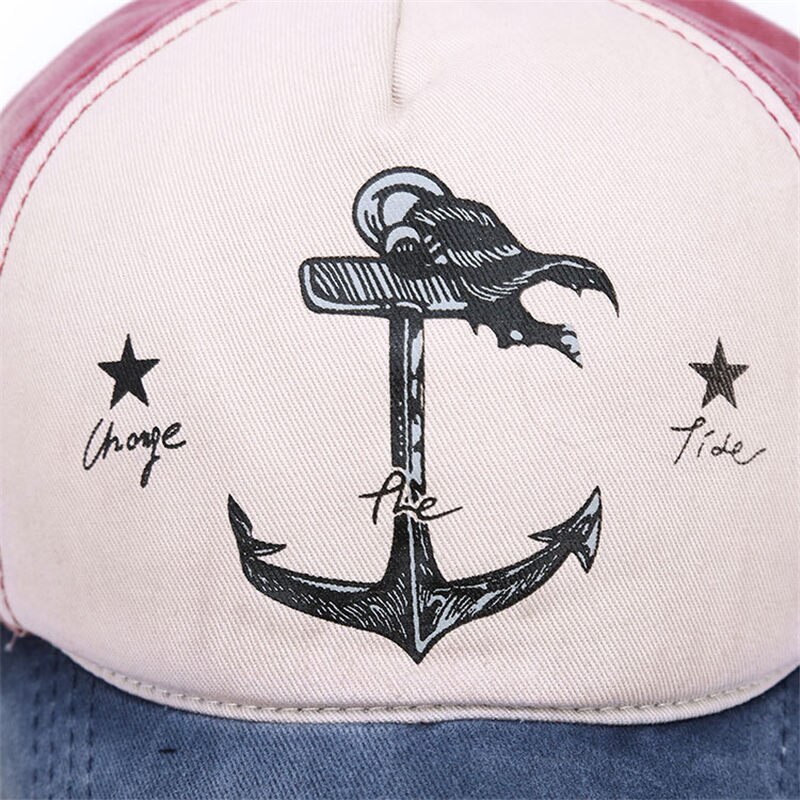 Viehätys puu kesä ankkuri kuvio snapback baseball-lippis miesten aurinkovarjo urheiluhattu naiset rento urheilun puolestapuhuja aurinkosuoja lippalakit  jc201
