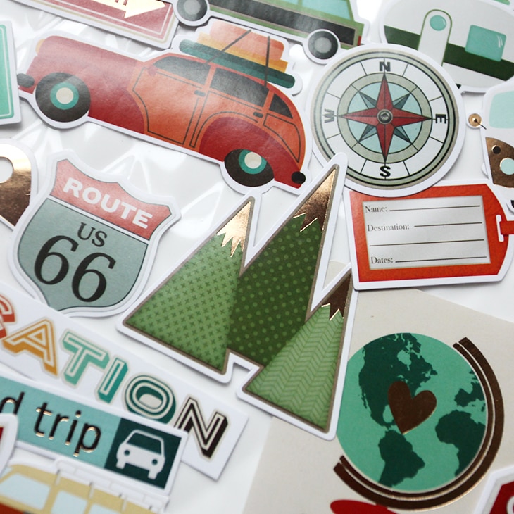 65pcs Travel Paper Stickers for Scrapbooking Happy Planner/Card Making/Journaling Project