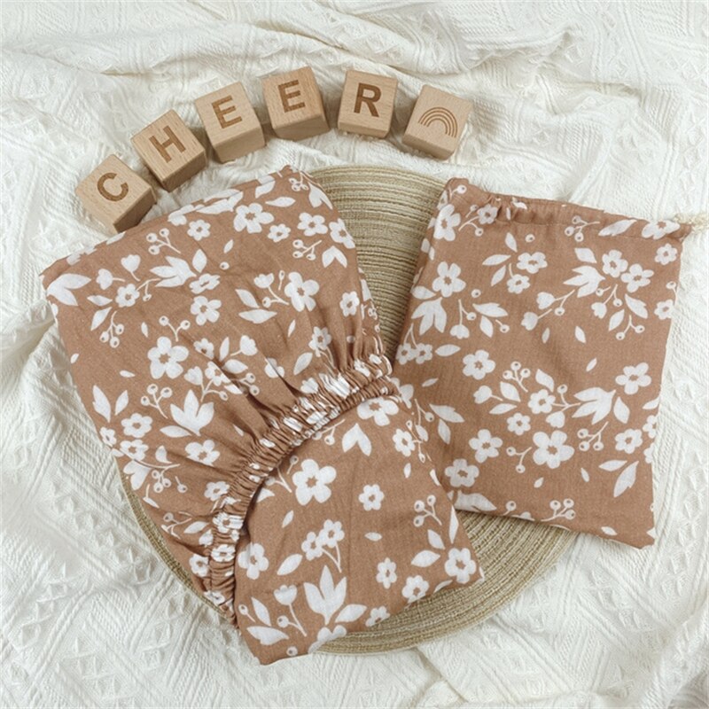 Stretchy Baby Fitted Bassinet Sheet Crib Bed Soft Cotton Printed Sheet Cradle Basket Pad Sheet Mattress Cover Protector N84E: Small floral