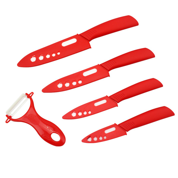 6 farver top keramisk kniv og tilbehør sæt køkkenkniv sæt kokke knive 3 " 4 " 5 " 6 " 2"+ skræller akryl holder