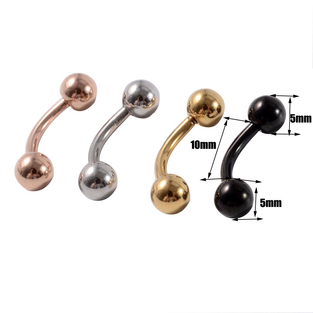 Piercing para el ombligo Mxied de 14g x 10x5/8mm, Piercing para el ombligo, dorado, Negro, Rosa, chapado en oro anodizado, joyería para el cuerpo, 2 uds.