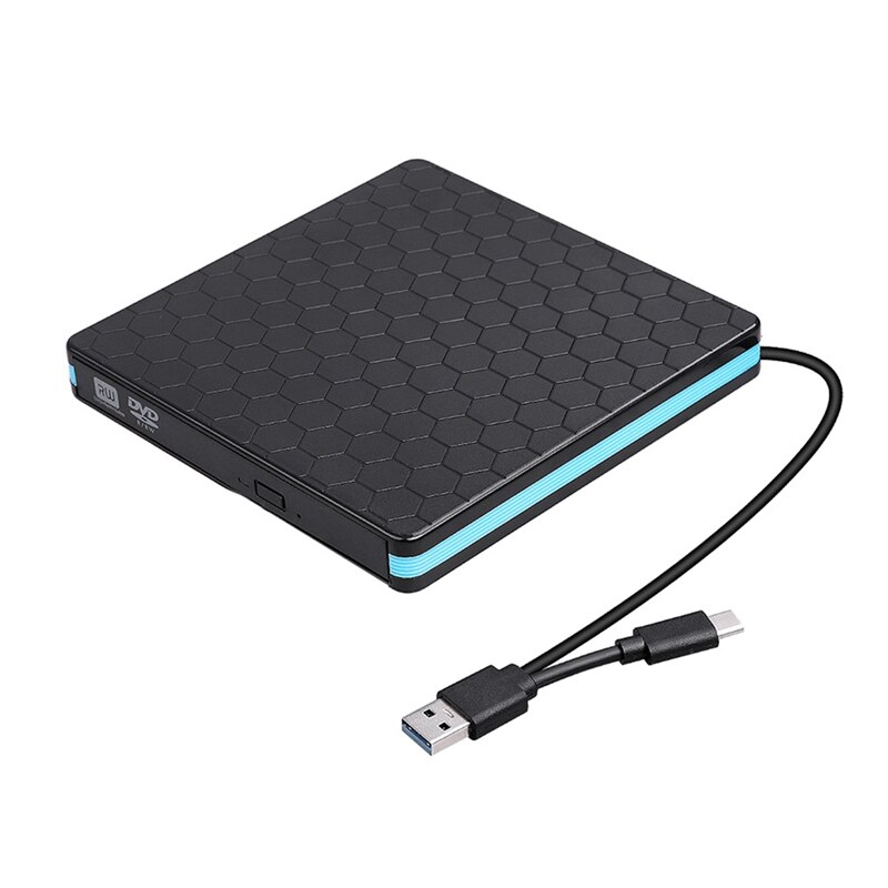 Lecteur CD/DVD externe, USB 3.0 de Type C, lecteur de CD Portable, graveur CD/DVD-RW, faible bruit, transfert de données à grande vitesse: Default Title