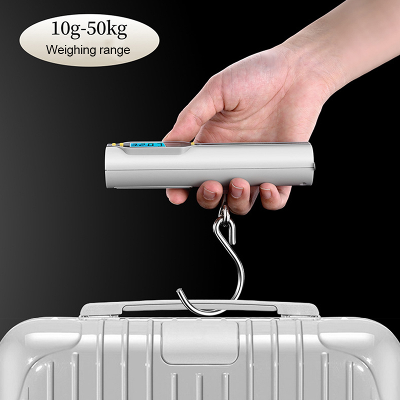 Digital Luggage Scale Portable Electronic Scale with Tape Measure Weight Balance Suitcase Travel Hanging Steelyard Hook Scale