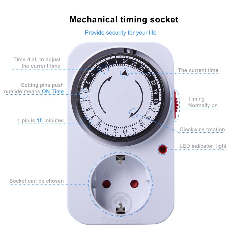 24 Hours Mechanical Programmable Electronic Analog Mechanical Timer