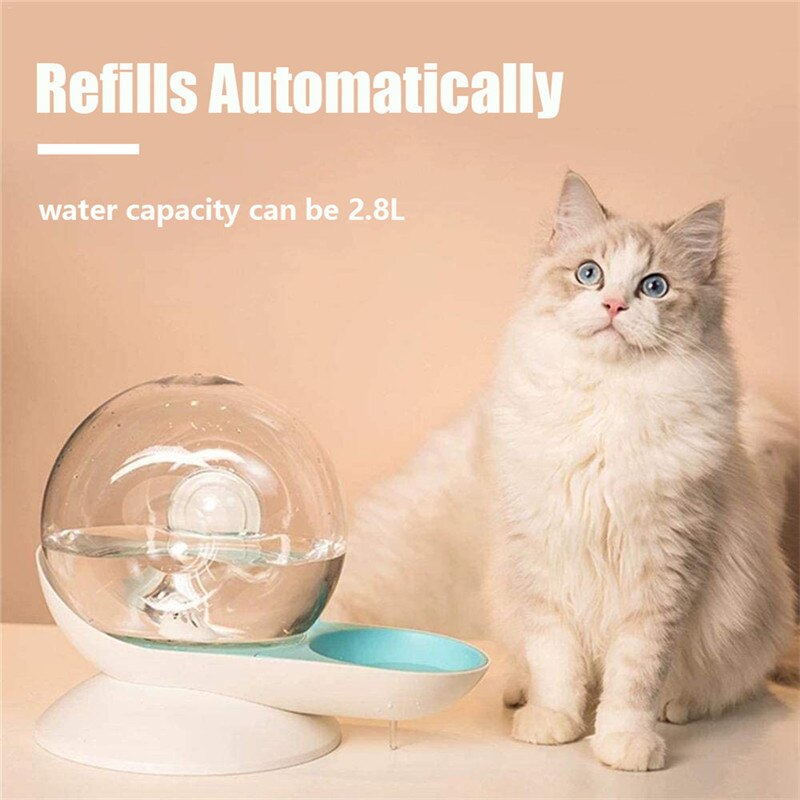 Distributeur d'eau en forme d'escargot 2,8 l pour animaux de compagnie, eau filtrée automatique pour chat ou chien, grande capacité, filtre en Fiber haute, antidérapant en coton