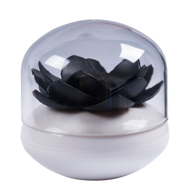 Boîte de coton tiges Lotus | Boîte de coton-tige lotus, support de base pour décorer/Lotus porte-dents, étui cure-dents: Black with lid