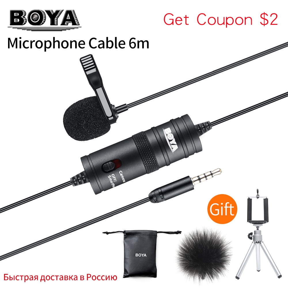 BOYA BY-M1 Lavalier Condensator Microfoon voor Canon Nikon DSLR Camcorders voor iPhone X 7 Plus Audio Video Recorder