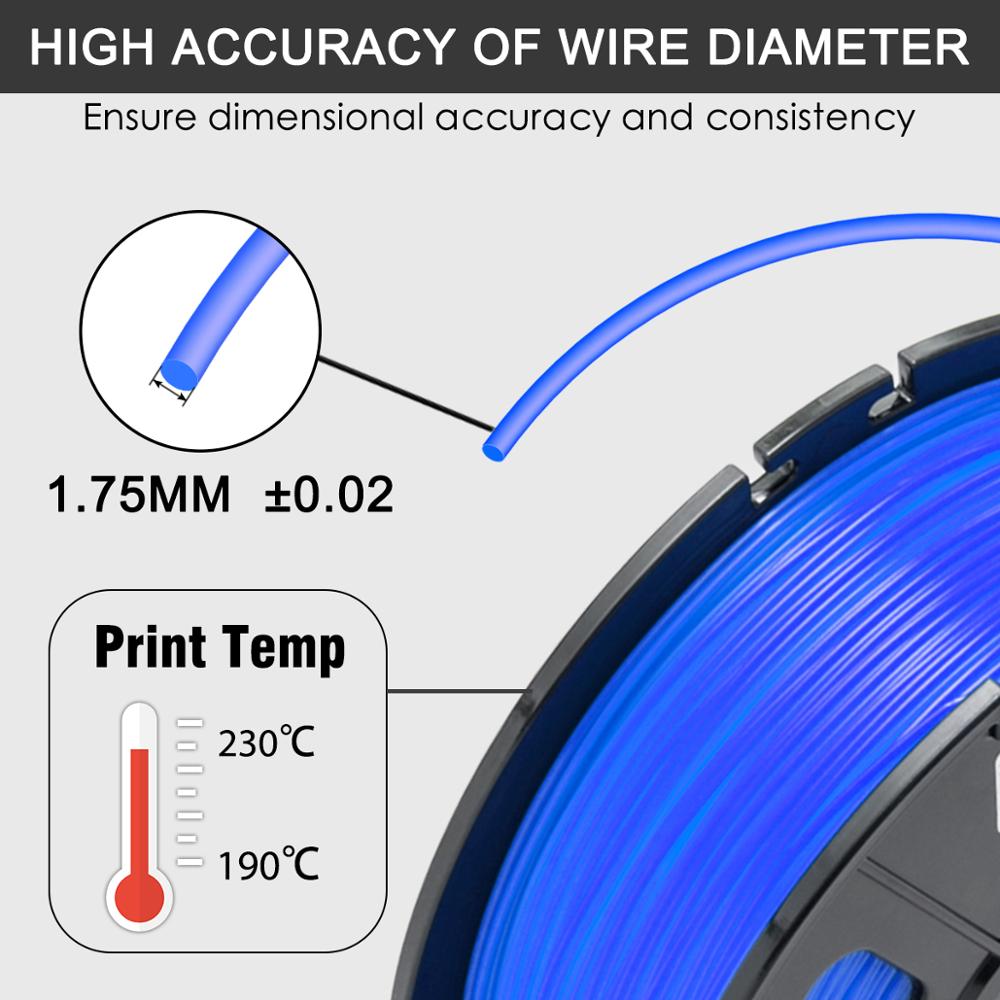 Blauw Pla Filament Transparante 1Kg/Spool 1.75Mm Pla Filament Printing
