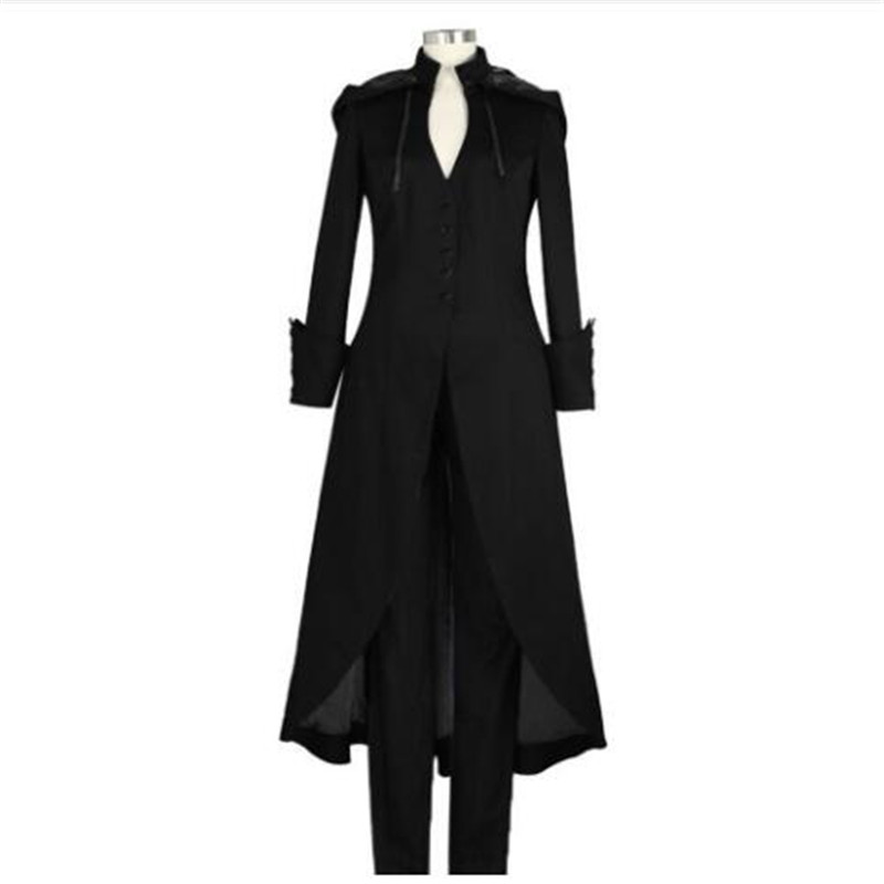 4XL Medieval Retro Hooded Coats Long Trench Women Vintage Gothic Steampunk Trench Coat Female Cosplay Costume Outwear