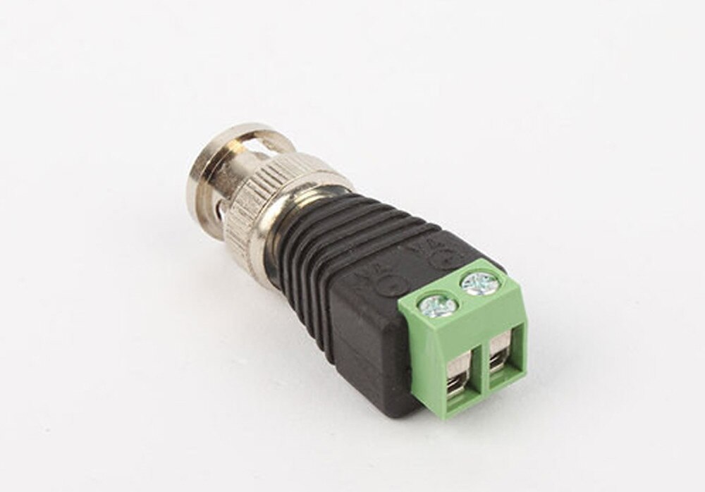 100Pcs Mini Coax CAT5 Male BNC Connector To Camera CCTV BNC Video Balun Connector Adapter