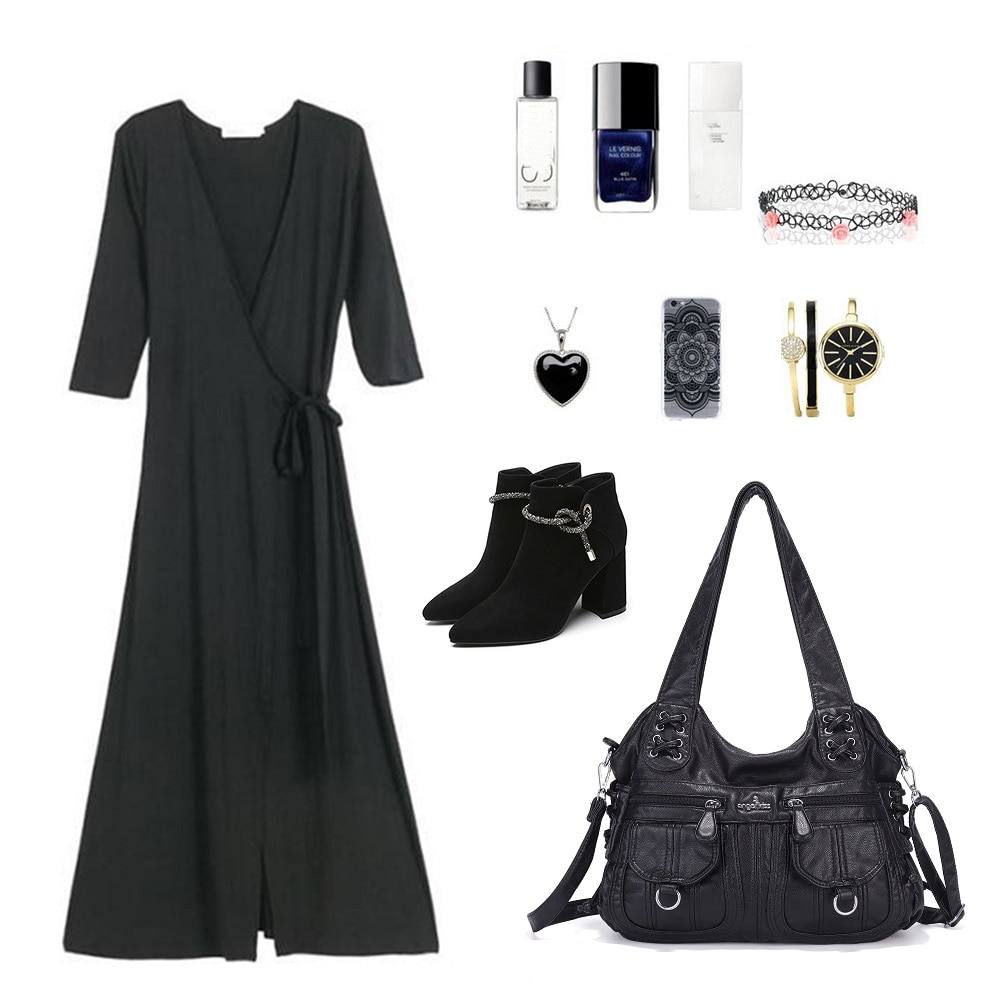 Angelkiss Gewassen Pu Vrouwen Handtas Dame Schoudertas Dubbele-Compartiment En Multi-Pocket Ruim Messenger Tote Met Lange band