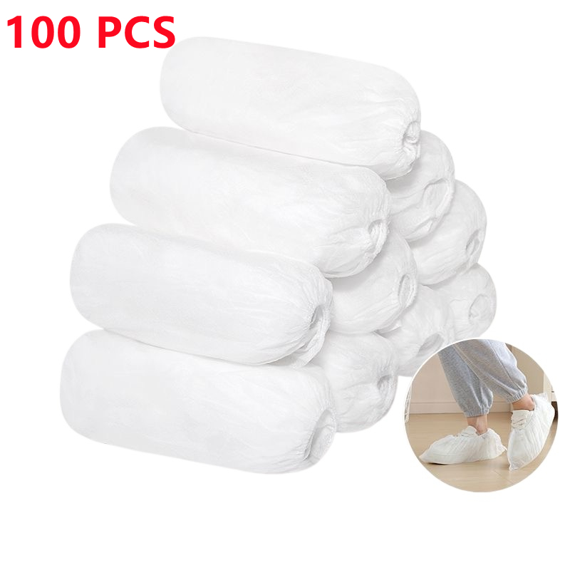 Couvre-bottes de poulet et couvre-chaussures coordonnants, couvre-chaussures, protège-pieds non tissés, sol, chaussures d'intérieur, maison, 100 pièces: kaki foncé