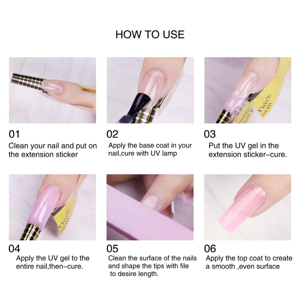 1 PCS Pink / White / Clear UV Gel crystal nails transparent uv builder gel for french Art Tips Manicure set gel