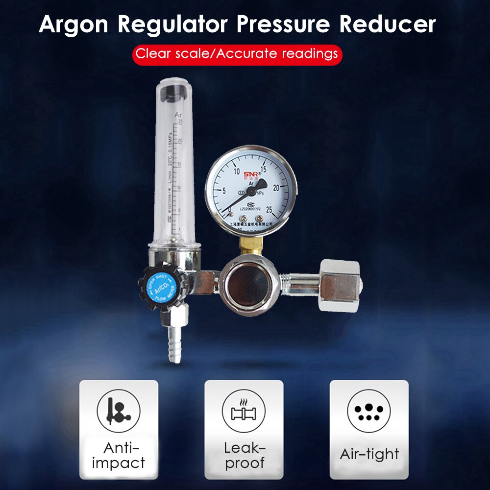 G5/8'' 0-25Mpa Argon Flow Meter Leakproof Gas Pressure Regulator Flowmeter Argon Pressure Regulating Valve Argon Regulator