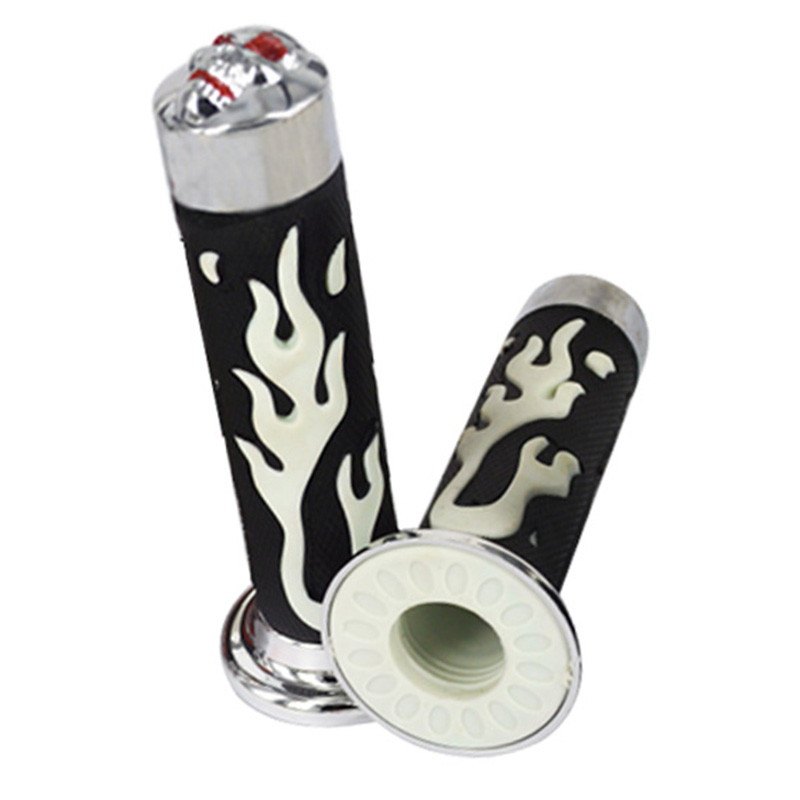 5 colors 22/24mm Universal Fire Model Skull Colorful Skeleton Rubber Motorcycle Handle Bar Grips Scooter Handlebar For Honda