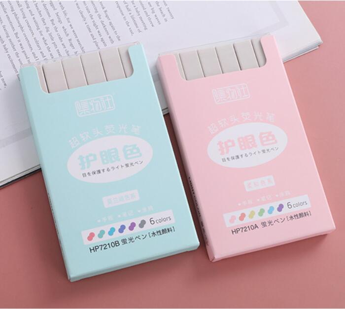36 teile/los Kawaii Feste Farbe Auge Schutz Textmarker Nette Zeichnung Marker stifte Werbe Büro Schule Liefert: B mischen Entwurf