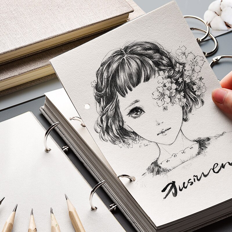 Loose leaf sketchbook for drawing albums sketches notebooks wood pulp 160g picture book 32k16k8k paper artist adult art supplies