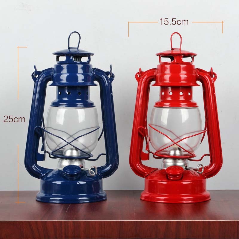 Newly Retro Classic Kerosene Lamp 4 Colors Kerosene Lanterns Wick Portable Lights Adornment XSD88