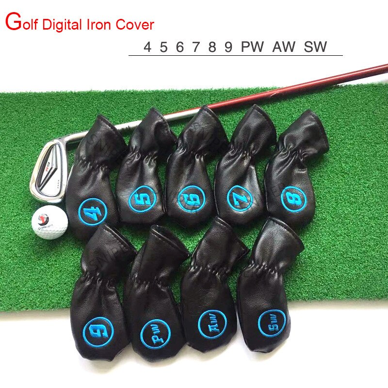 NRC Golf iron Headcovers Exquisite PU Thick PU Leather Golf Club Iron Head Covers Accessories