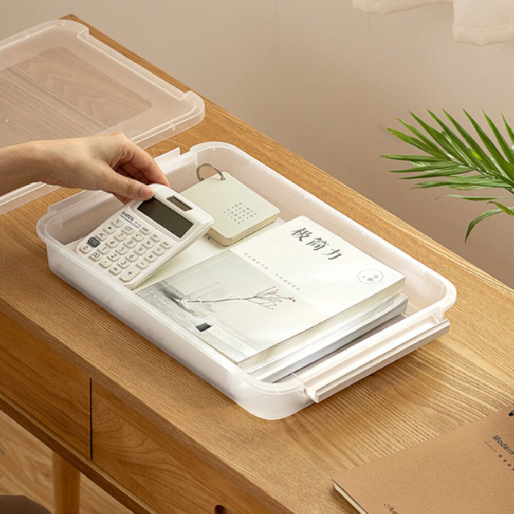 Plastic Transparent A4 Paper Certificate Storage Box File Certificate Mask Dustproof Dustproof Finishing Box with Cover