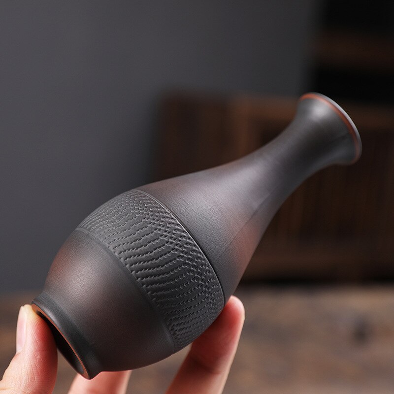 Purple Pottery Retro Ceramic Vase Personality Mini Flower Vase Hydroponic Flower Arrangement Home Ornament