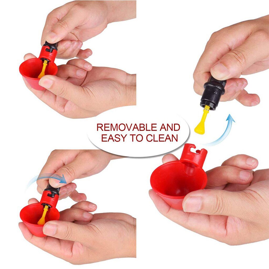 5/10/15/12/24Pcs Feed Automatic Bird Coop Poultry Chicken Fowl Drinker Water Drinking Cups Livestock Feeding Watering Supplies
